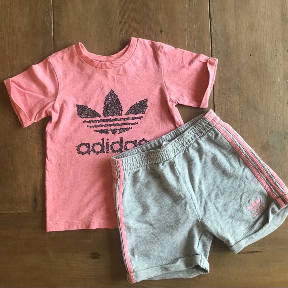Adidas top and bottom set girls 3-4Y